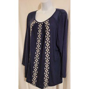 Lucky Brand Blue Lace Tunic Sz XL